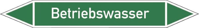 Príklady vyobrazení: Rohrleitungskennzeichnung (Doppelpfeil), Betriebswasser