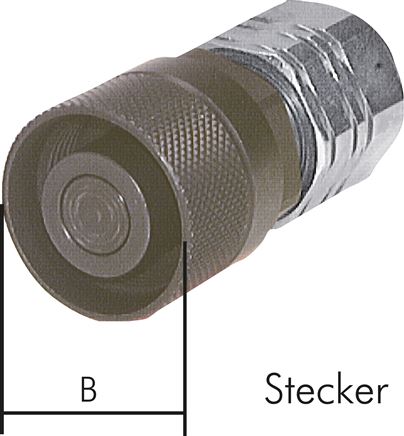 Príklady vyobrazení: Ploché šroubové spojky s vnitrním závitem lze spojovat pod tlakem, zástrcka