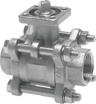 Príklady vyobrazení: Nerezový kulový ventil s prímou montážní prírubou (ISO 5211)