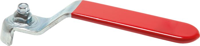 Príklady vyobrazení: Kombinovaná rukojet pro kulový kohout, plochá ocel, cervená