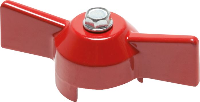 Príklady vyobrazení: Kombinovaná rukojet pro kulový ventil, prepínací, cervená