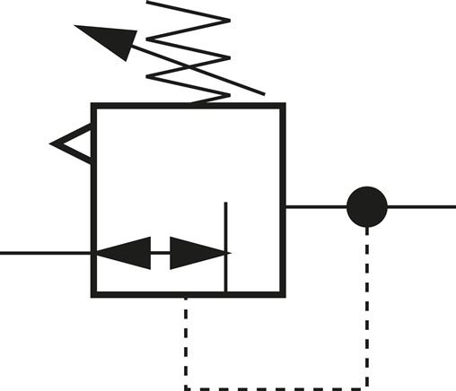 Schematický symbol: Regulátor tlaku